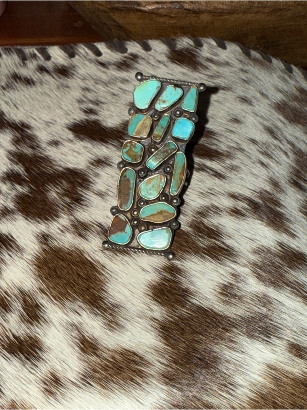 Native American/Navajo multi stone turquoise and silver adjustable ring